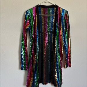 Vibrant Multicolor Sequin Cardigan